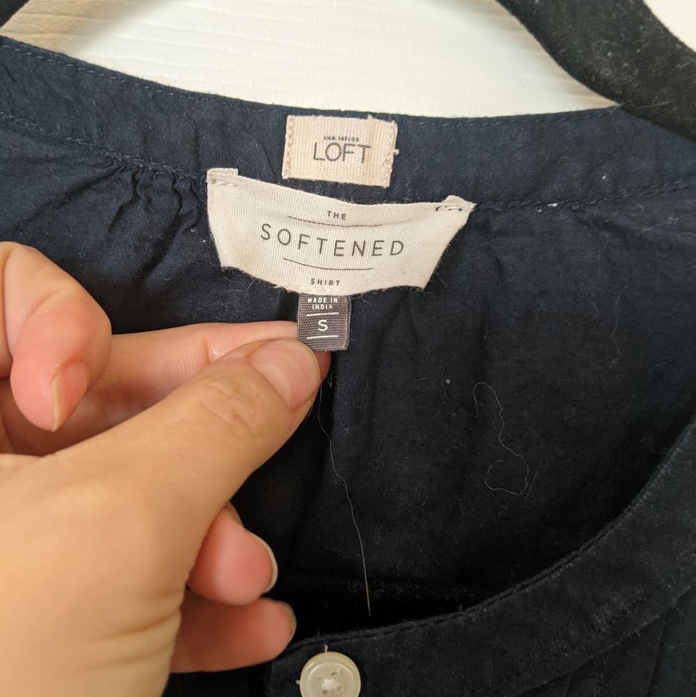 Loft Button Down Embroidered Turtle Top - Picture 2 of 3